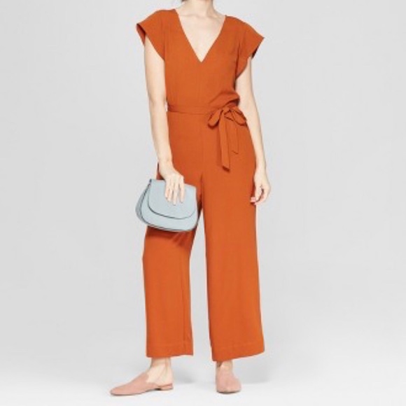 a new day Pants - A New Day Rust  Short Sleeve Jumpsuit Small NWOT